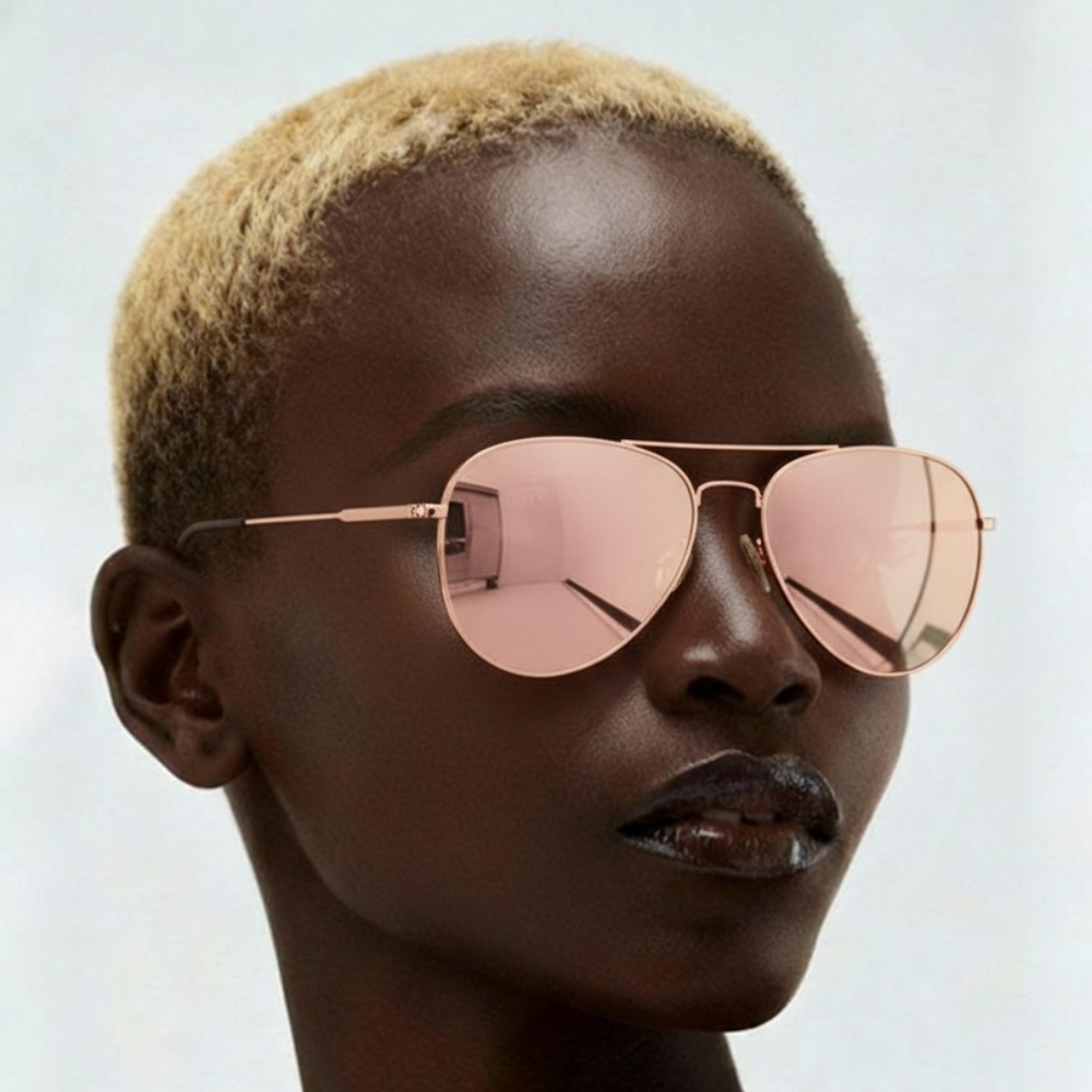 Foster Grant Gold Aviator Sunglasses Rose Gold